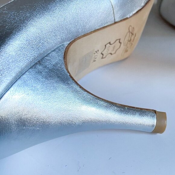 Lovely People Silver Leather Round Toe Heels 8.5 - Picture 8 of 10
